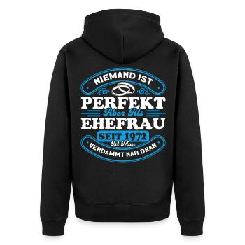 Ehepaar 50. Hochzeitstag Goldene Hochzeit Geschenk - Unisex Premium Bio Zip Hoodie - Schwarz - Hinten - Nico (187cm)