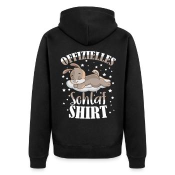 Hase Häschen Offizielles Schlafshirt Nachthemd - Unisex Premium Bio Zip Hoodie - Schwarz - Hinten - Nico (187cm)