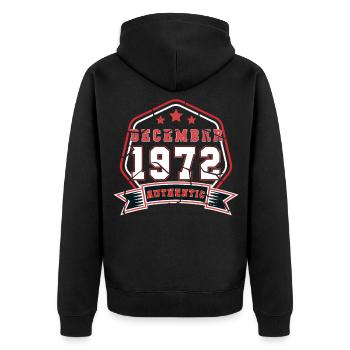 Né en décembre 1972 Retro - Veste à capuche bio Premium Unisexe - noir - Dos - Nico (187cm)