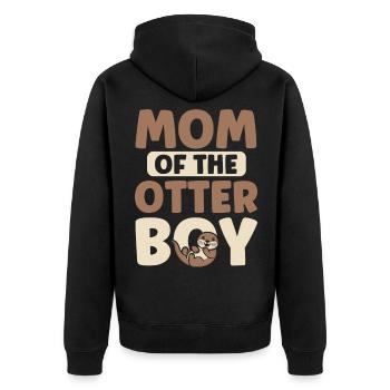 Animal Otter Lover Otter Gift - Unisex Premium Organic Zip Hoodie - black - Back - Nico (187cm)