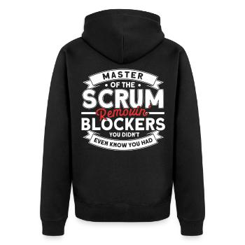 Git Developer Scrum Master Programmer Gift - Unisex Premium Organic Zip Hoodie - black - Back - Nico (187cm)
