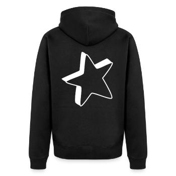 Étoile blanche - Veste à capuche bio Premium Unisexe - noir - Dos - Nico (187cm)