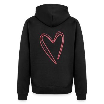 Cœur Rose - Veste à capuche bio Premium Unisexe - noir - Dos - Nico (187cm)