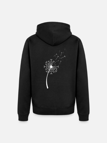 Pusteblume Knäuelgras White - Unisex Premium Organic Zip Hoodie - black