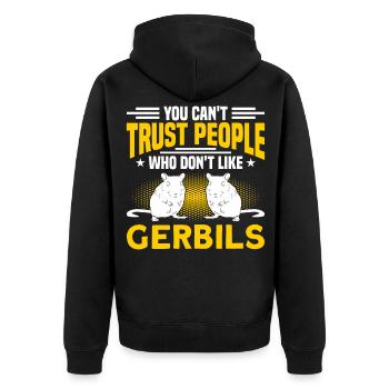 Rennmäuse Rennmaus Nagetier Geschenk - Unisex Premium Bio Zip Hoodie - Schwarz - Hinten - Nico (187cm)