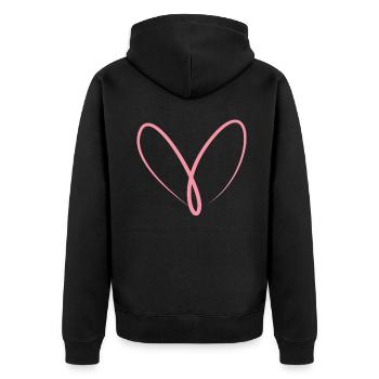 Cadeau Cœur Rose - Veste à capuche bio Premium Unisexe - noir - Dos - Nico (187cm)