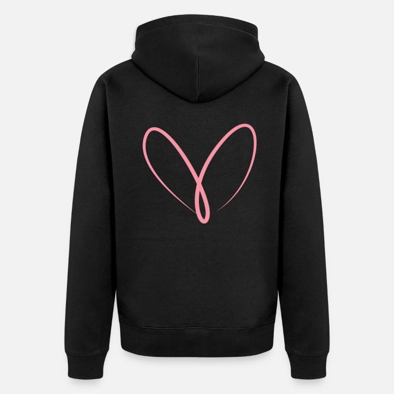 Pinkes Herz Geschenk - Unisex Premium Bio Zip Hoodie - Schwarz