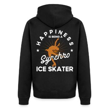 Synchro Group Figure Skater Skating - Unisex Premium Organic Zip Hoodie - black - Back - Nico (187cm)