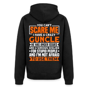 Guncle Gay Pride Schwuler Onkel Geschenk - Unisex Premium Bio Zip Hoodie - Schwarz - Hinten - Nico (187cm)