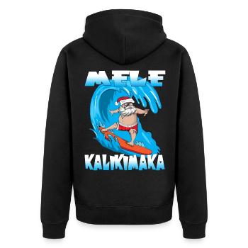 Mele Kalikimaka Christmas in Hawaii Santa Claus - Unisex Premium Organic Zip Hoodie - black - Back - Nico (187cm)