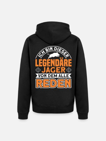 Jäger Jagd Jagen Geschenk - Unisex Premium Bio Zip Hoodie - Schwarz
