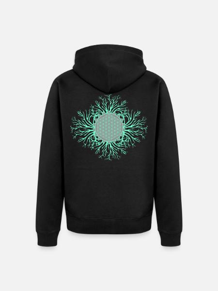 Fleur de vie - Veste à capuche bio Premium Unisexe - noir