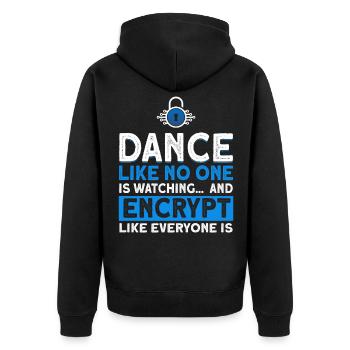 Computerfreak IT Sicherheit Cybersecurity Geschenk - Unisex Premium Bio Zip Hoodie - Schwarz - Hinten - Nico (187cm)