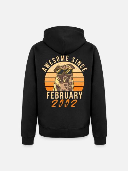 2002 February Retro Gift Idea - Unisex Premium Organic Zip Hoodie - black
