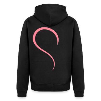 Demi-cœur rose - Veste à capuche bio Premium Unisexe - noir - Dos - Nico (187cm)