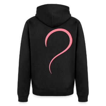 Demi-cœur rose - Veste à capuche bio Premium Unisexe - noir - Dos - Nico (187cm)