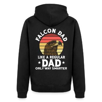Falconer Falcon falconry gift - Unisex Premium Organic Zip Hoodie - black - Back - Nico (187cm)