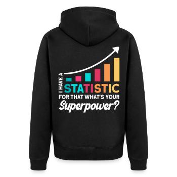 Statistics Analyst Statistician Gift - Unisex Premium Organic Zip Hoodie - black - Back - Nico (187cm)