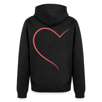 Conception Orange Demi-Cœur - Veste à capuche bio Premium Unisexe - noir - Dos - Nico (187cm)