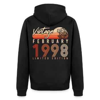 Gift Retro Limited Février 1998 - Veste à capuche bio Premium Unisexe - noir - Dos - Nico (187cm)