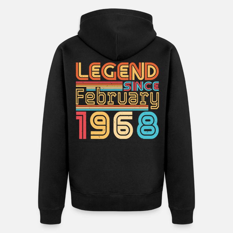 1968 Février Legend Retro - Veste à capuche bio Premium Unisexe - noir