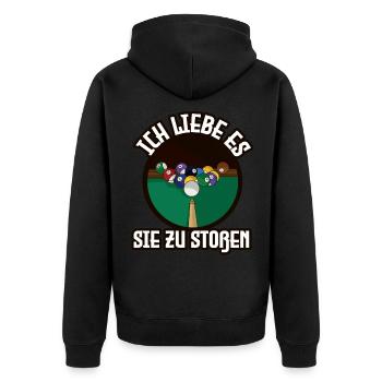 Billardspieler Snooker Kugeln stoßen Billardpool - Unisex Premium Bio Zip Hoodie - Schwarz - Hinten - Nico (187cm)