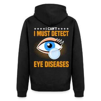 Sehkraft Augenarzt Optometrie Geschenk - Unisex Premium Bio Zip Hoodie - Schwarz - Hinten - Nico (187cm)