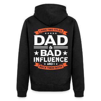 Papa Papa Père Cadeau - Veste à capuche bio Premium Unisexe - noir - Dos - Nico (187cm)