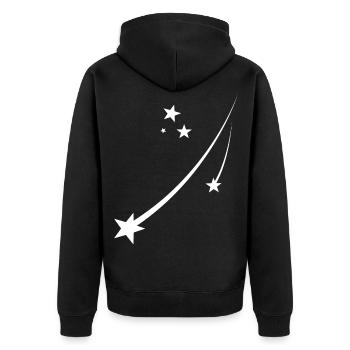 Stars - Unisex Premium Organic Zip Hoodie - black - Back - Nico (187cm)