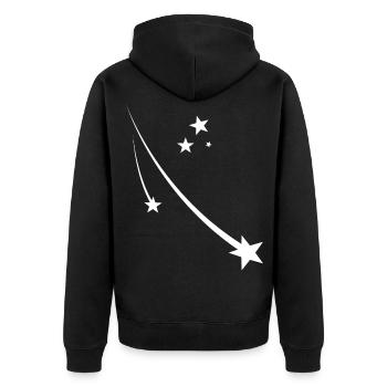 Stars - Unisex Premium Organic Zip Hoodie - black - Back - Nico (187cm)