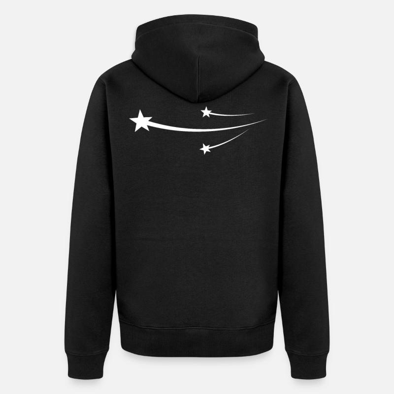 Design Blanc Étoile - Veste à capuche bio Premium Unisexe - noir