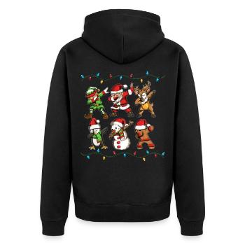 Dabbing Santa Claus Snowman Christmas - Unisex Premium Organic Zip Hoodie - black - Back - Nico (187cm)