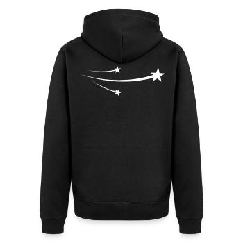 Shooting Stars White Design - Unisex Premium Organic Zip Hoodie - black - Back - Nico (187cm)