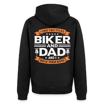 Motorrad Spruch Biker Motorrad Geschenk - Unisex Premium Bio Zip Hoodie - Schwarz - Hinten - Nico (187cm)