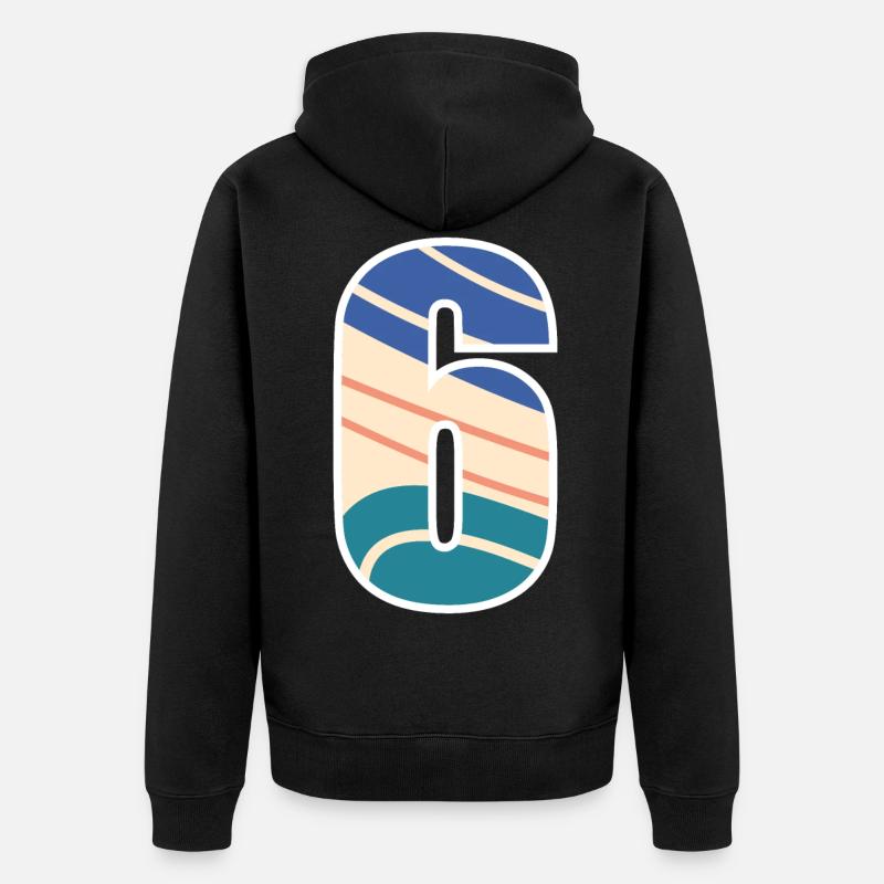 6 Nombre , Nombre - Veste à capuche bio Premium Unisexe - noir