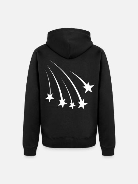 Shooting Star White - Unisex Premium Organic Zip Hoodie - black