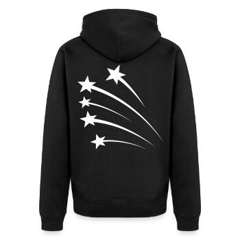 Stars White - Unisex Premium Organic Zip Hoodie - black - Back - Nico (187cm)