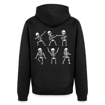 Halloween Radiologe Radiologen Radiologie Skelett - Unisex Premium Bio Zip Hoodie - Schwarz - Hinten - Nico (187cm)
