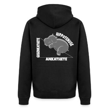 Hippo Mathe Hippotenuse Winkelfunktion Hypotenuse - Unisex Premium Bio Zip Hoodie - Schwarz - Hinten - Nico (187cm)