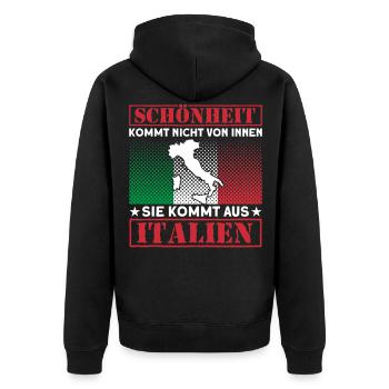 Italien Italienisch Italiener Geschenk - Unisex Premium Bio Zip Hoodie - Schwarz - Hinten - Nico (187cm)