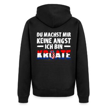 Kroatien Flagge Kroate Kroatien Geschenk - Unisex Premium Bio Zip Hoodie - Schwarz - Hinten - Nico (187cm)