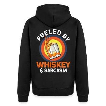 Drinker Whiskey Whiskey Lover Gift - Unisex Premium Organic Zip Hoodie - black - Back - Nico (187cm)