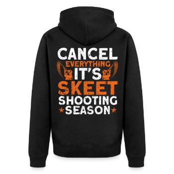 Schütze Ziel Schießen Tontaubenschießen Geschenk - Unisex Premium Bio Zip Hoodie - Schwarz - Hinten - Nico (187cm)