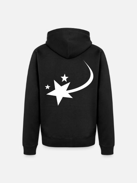 Shooting Star White - Unisex Premium Organic Zip Hoodie - black