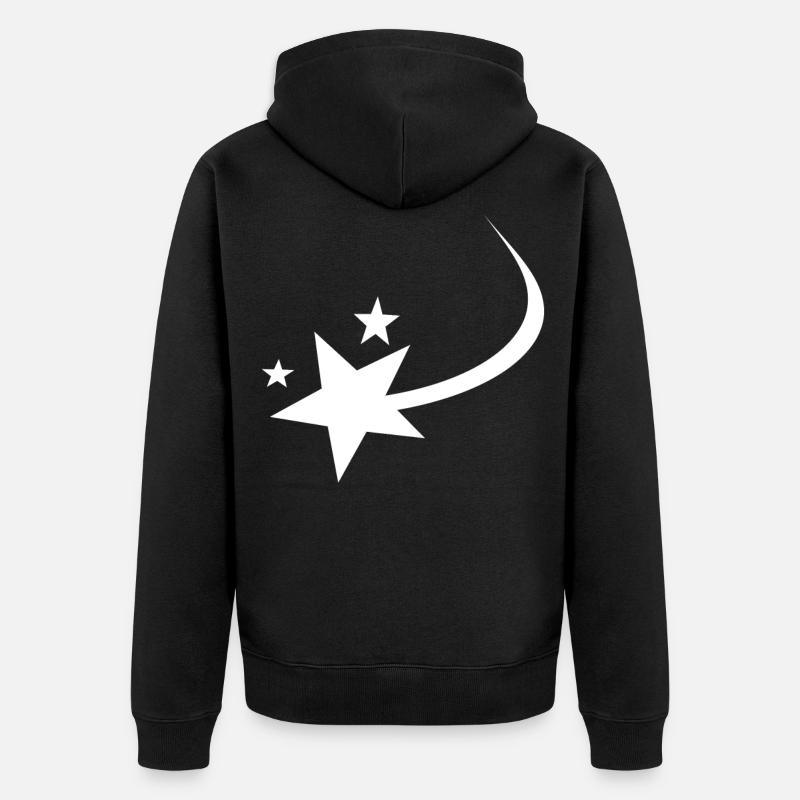 Sternschnuppe Weiss - Unisex Premium Bio Zip Hoodie - Schwarz