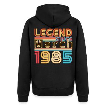 Légende 1985 Mars Vintage Drôle - Veste à capuche bio Premium Unisexe - noir - Dos - Nico (187cm)