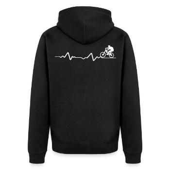 Vélo sur la ligne ECG - Veste à capuche bio Premium Unisexe - noir - Dos - Nico (187cm)