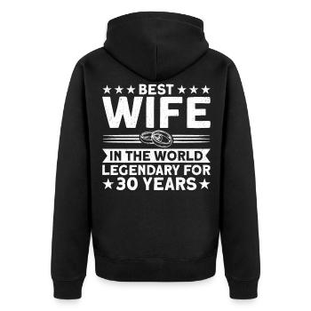 30 ans de mariage de couple marié cadeau d’anniversaire - Veste à capuche bio Premium Unisexe - noir - Dos - Nico (187cm)