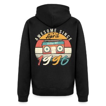 Retro Lustig Avril 1996 - Veste à capuche bio Premium Unisexe - noir - Dos - Nico (187cm)