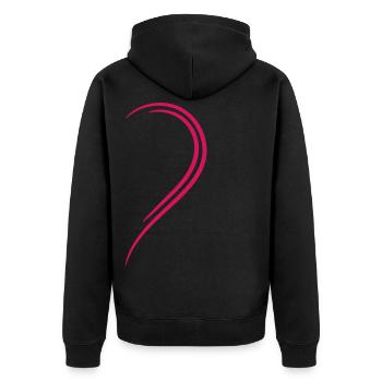 demi-cœur amour rouge - Veste à capuche bio Premium Unisexe - noir - Dos - Nico (187cm)